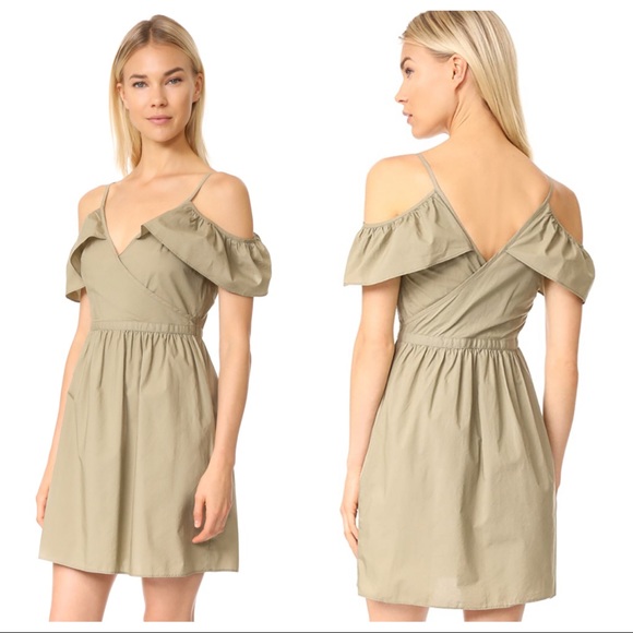 Madewell Dresses & Skirts - Madewell Khaki Cold Shoulder Dress Sz.12